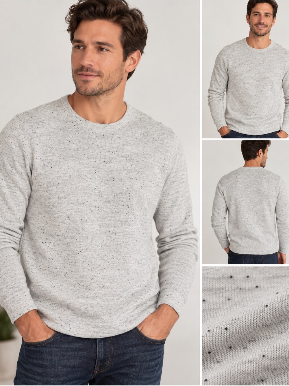 English Laundry Men’s Speckled Knit Crewneck Sweater M